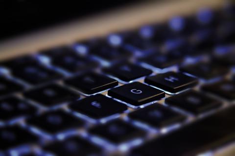 Close-up of a backlit keyboard.